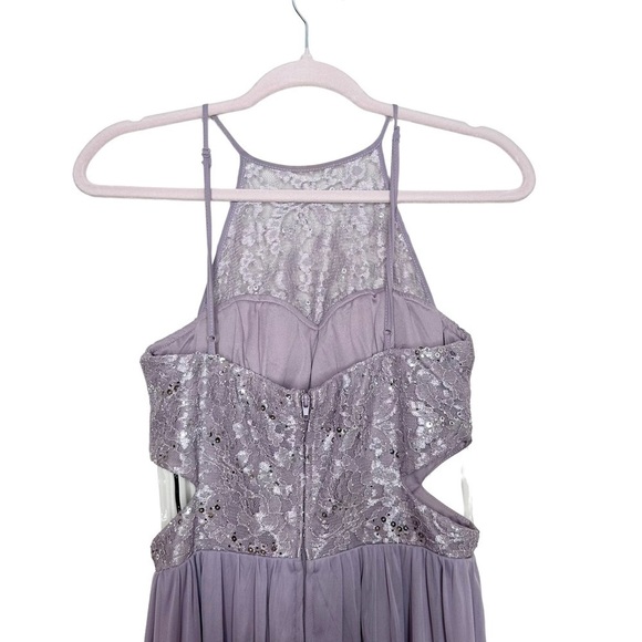 SPEECHLESS Junior Girls Pro Sequined Cut Out Sleeveless Halter Prom Gown Size 3 - Picture 11 of 11